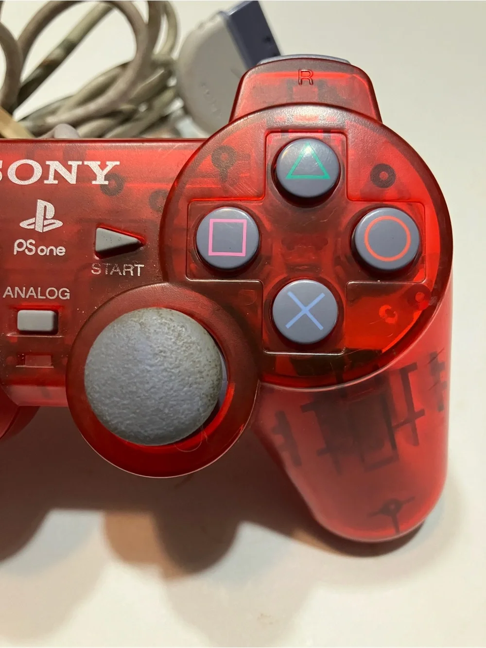 Official Sony PlayStation 1 Controller OEM PSOne PS1 Clear Red Analog SCPH-110